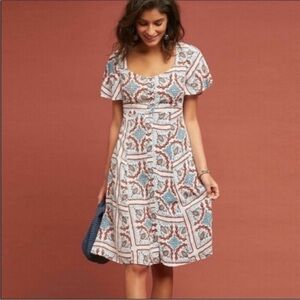 Anthropologie‎ Maeve Praslin Print Dress Size 6